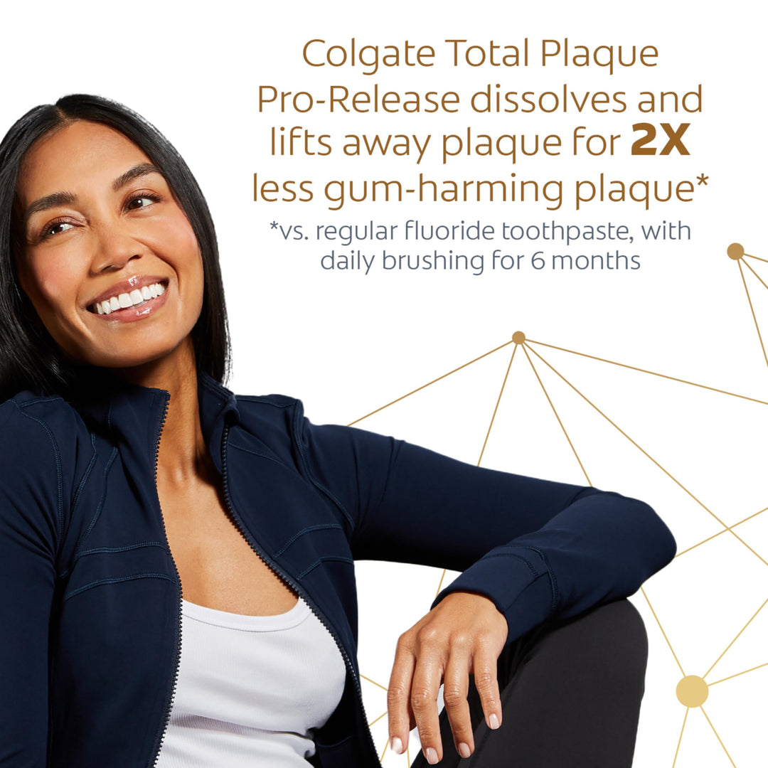 Colgate Total Plaque Pro Release Whitening Toothpaste, Whitening Anticavity Toothpaste, Helps Reduce Plaque and Whitens Teeth, 1 Pack, 3.0 Oz Tube