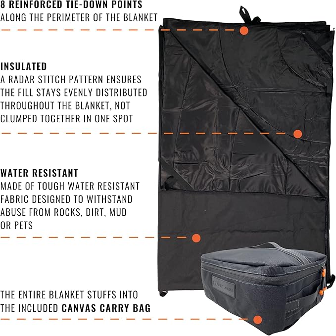 Arcturus Large Insulated Woobie Camping Blanket 7.5 x 7.5 FT - Dual-Sided with Rugged Waterproof Exterior, Quilted Insulated Interior - Portable Carry Bag Included