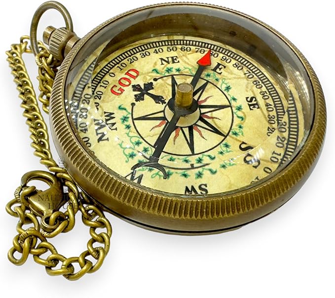 Bible Verse Brass Compass – “I Will Guide You and Watch Over You” (Psalm 32:8) | Christian Gift for Boys, Girls, Teens, Adults | Faith Keepsake for Graduation, Baptism, Confirmation, Prayer Gift