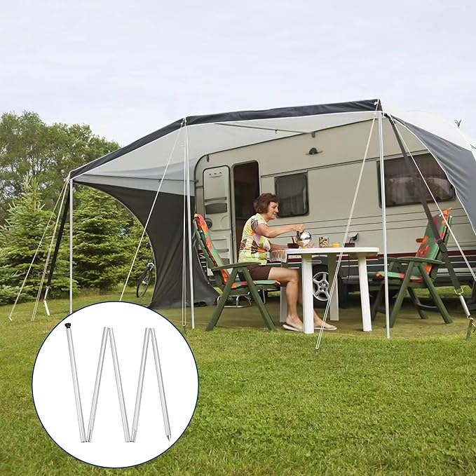 4 Pack Tent Poles 6.6 Feet, Beach Tent Sun shelter Replacement, Tarp Canopy Accessories for Camping, Fishing and Party