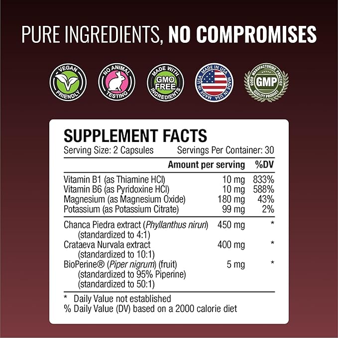 Approved Science Stonexyl - Herbal Support for Kidney Stones - 180 Capsules - Chanca Piedra - High Absorption - 3 Month Supply - Vegan