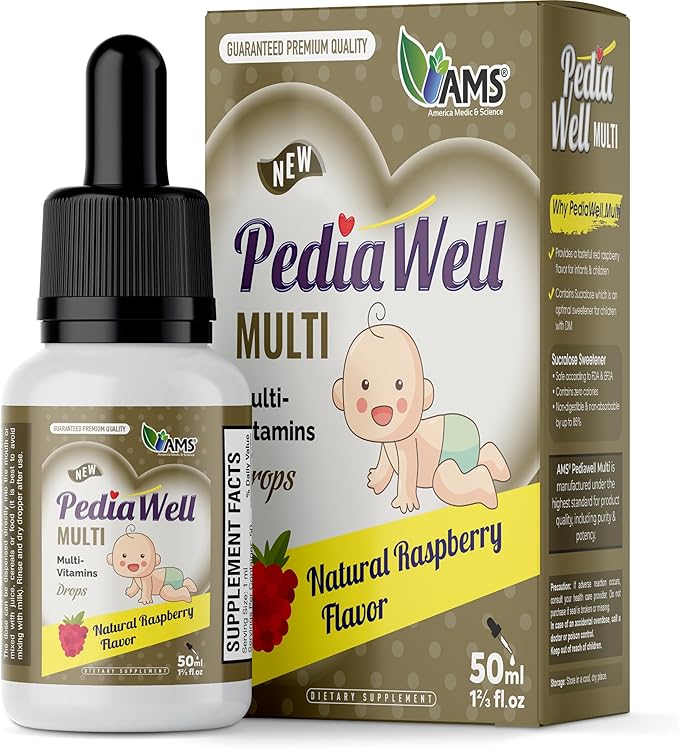 America Medic & Science PediaWell Multi (50 mL) | Baby Vitamin Supplement with Vitamin C | Enhanced Immune Support for Kids | Toddler Multivitamin Drops for Boosting Physical and Mental Growth