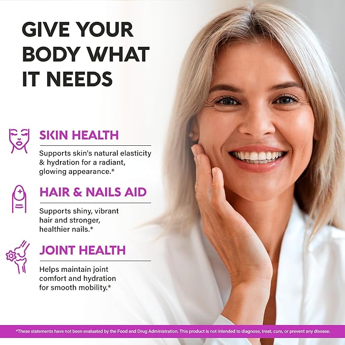 Multi Collagen Peptides - Hydrolyzed Types I, II, III, V & X - Collagen Supplement for Women 1300mg - w/ Hyaluronic Acid, Vitamins C & E - Skin, Hair, Nails & Joint Support - Made in USA, 240 Capsules