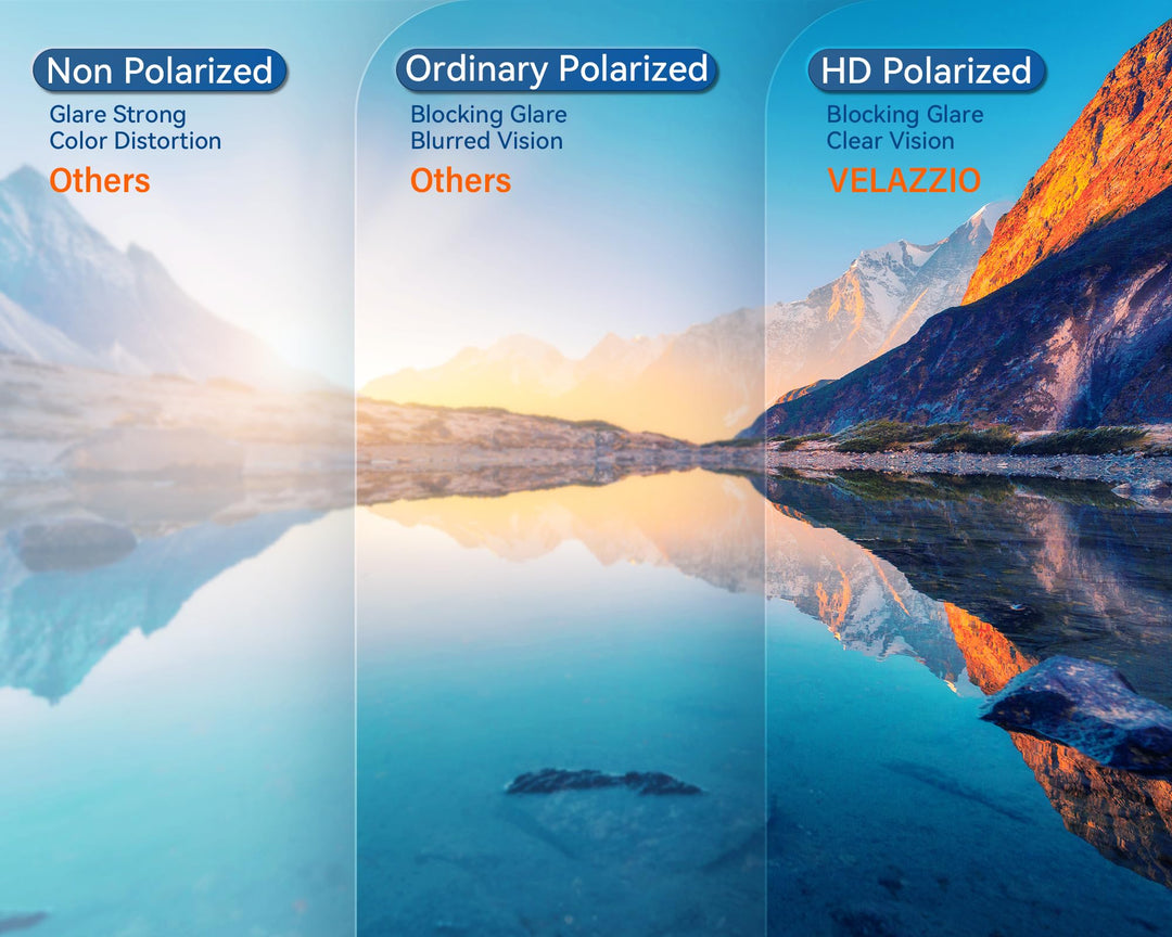 VELAZZIO Polarized Sunglasses for Men and Women Unisex Ultralight Frame UV400 Protection Sunglasses for Driving Cycling Skiing, Black Frame Red Lens