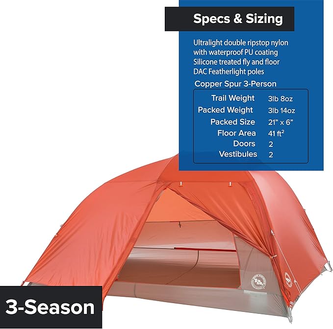 Big Agnes Copper Spur HV UL3 Tent: 3-Person 3-Season