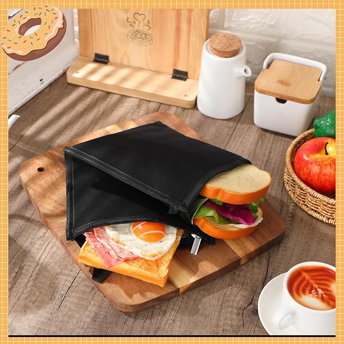 4 Set Reusable Sandwich Bags Insulated Lunch Bags for Men Women, Small Thermal Snacks Bags Washable Reusable Pouch Bag for Picnic, Travel, Office