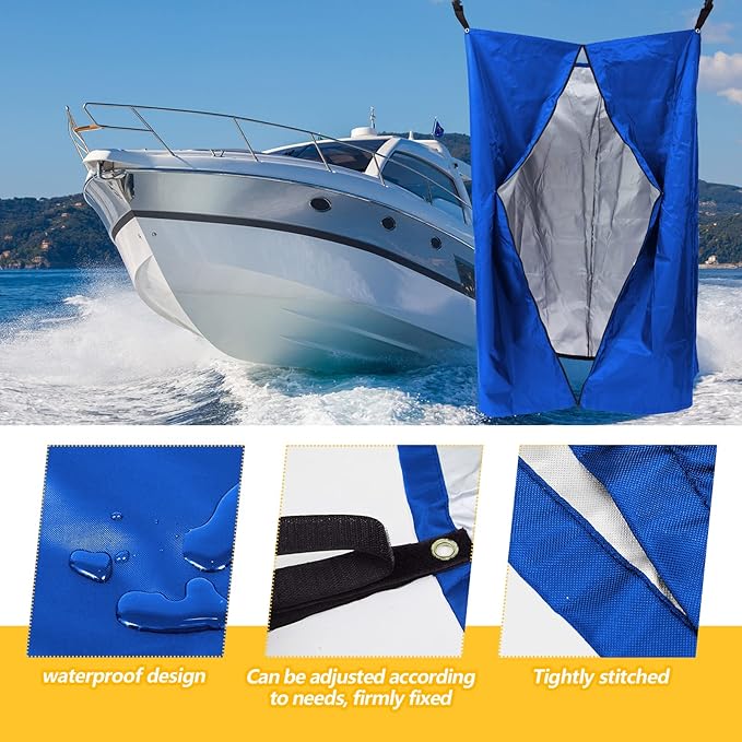 Boats Privacy Curtain Changing Room with Bag Portable Privacy Tent Easy Up Pontoon Enclosure Partition for Pontoons Boat Hanging Tent 27" W x 30" D x 72" H(Blue)