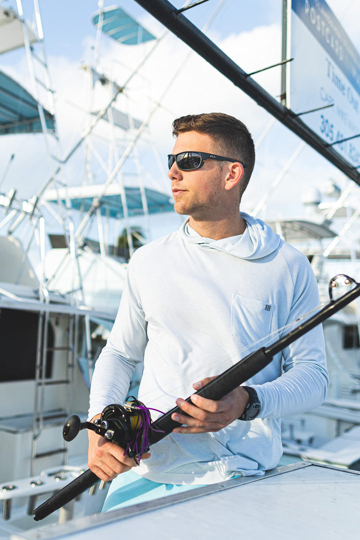 HUK, Polarized Lens Eyewear with Performance Frames, Fishing, Sports & Outdoors Sunglasses Panto, (Clinch) Green Mirror/Southern Tier Subphantis, Medium/Large