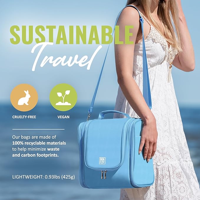 BOACAY Extra Large Hanging Travel Toiletry Bag for Women and Men, Makeup Bag, Bathroom & Shower Organizer Kit for Accessories, Cosmetics, Essentials