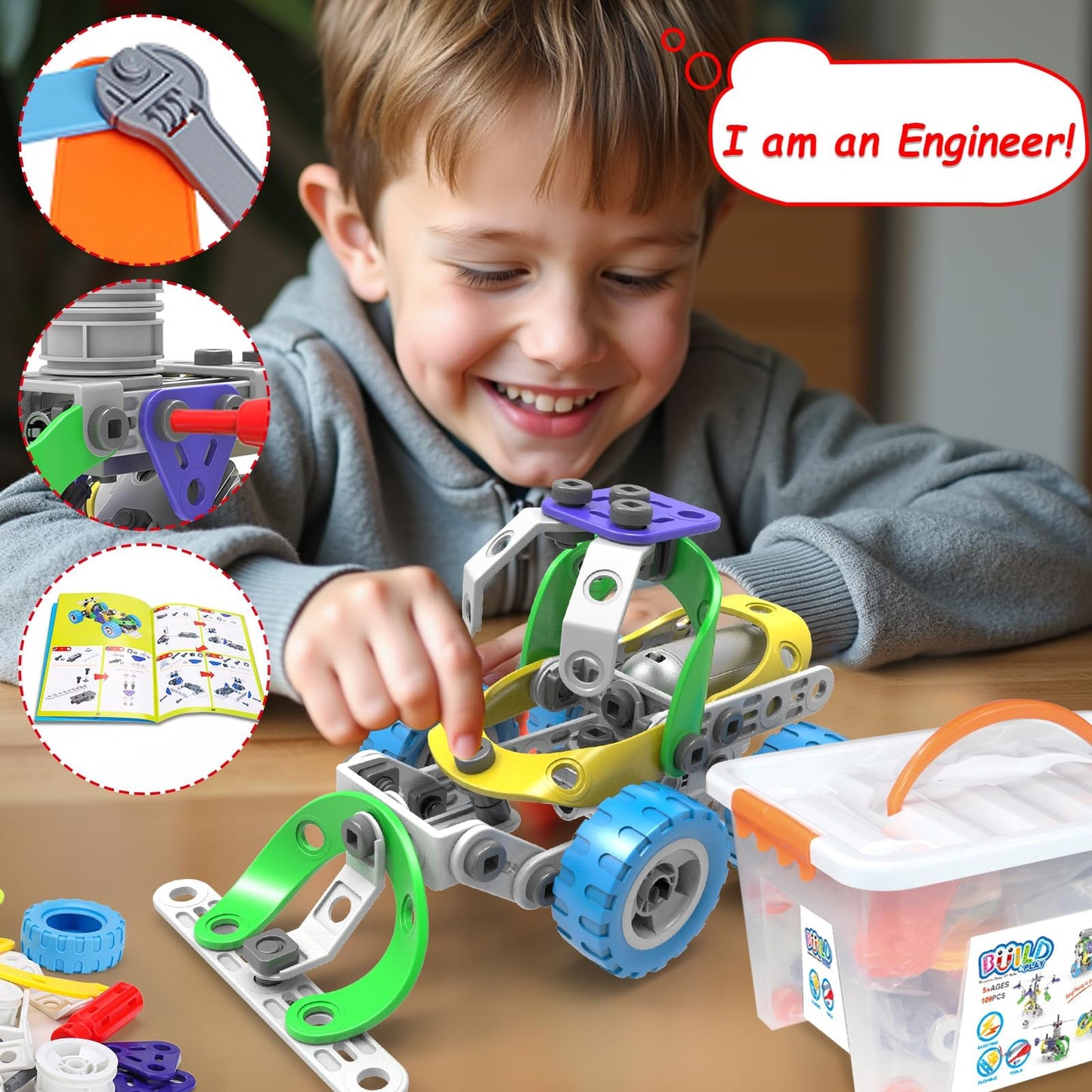 10 in 1 Electric STEM Toys for 5 6 7 8 Year Old Boys Girls, Educational Building Stem Toys for Kids 6-8 8-10 Construction Toy for Boys Ages 4-8 Stem Engineering Activities Christmas Birthday Gift