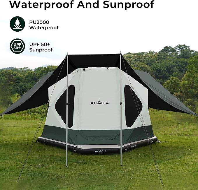ACACIA Canopy XL for Space Acacia Camping System, PU2000 Waterproof Camping Tarp for 4 Season Camping, UPF50+ Sunproof Tent Tarp with 4 Telescoping Poles, Carry Bag, Summer Night
