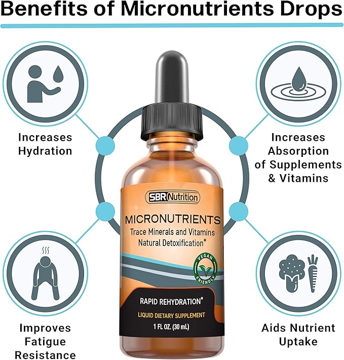 Micronutrients Liquid Drops | PrimaVie Shilajit, Electrolyte Concentrate, Trace Elements | Fulvic & Humic Acid | For Energy, Keto, Vegan, Paleo, Leg Cramp | Magnesium Sodium Potassium Zinc