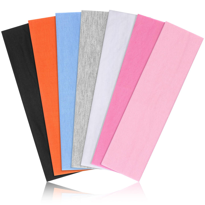 DiyJibb Headbands for Women Non Slip - 7PCS Fashion Sports Hair Bands for Women's Hair, Soft Cotton Cloth Stretchy Headbands for Women for Workout Yoga Running
