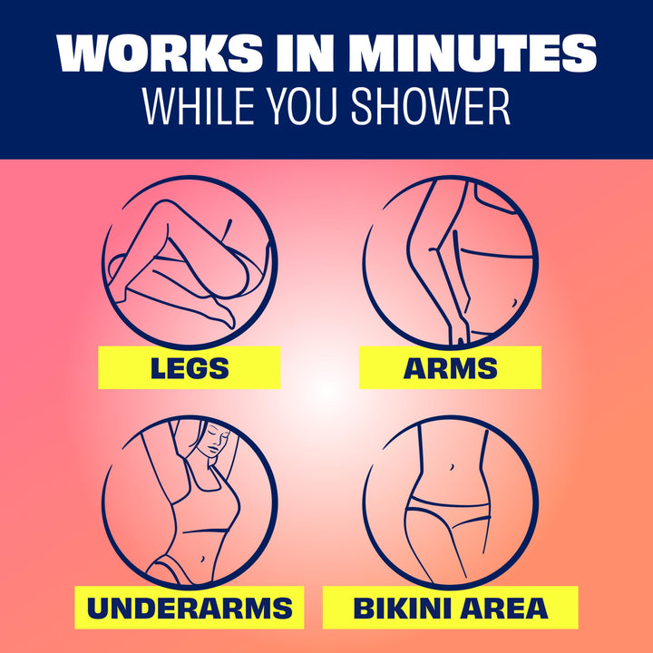 Nair Shower Cream Hair Remover with Moroccan Argan Oil and Orange Blossom, Body Hair Removal Cream for Women, 12 oz