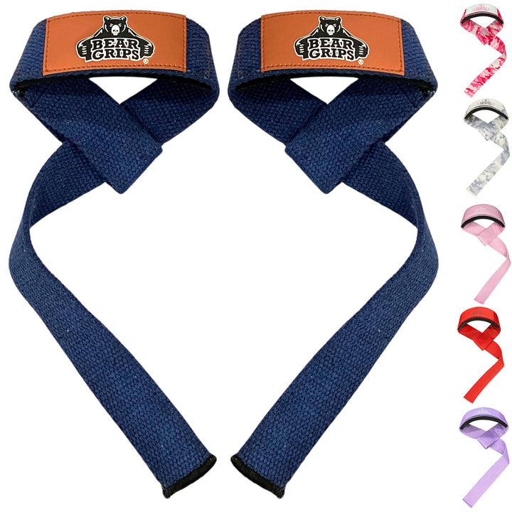 Bear Grips Lifting Straps Gym, Wrist Straps for Weightlifting, Gym Straps, Weightlifting Straps, Deadlift Straps, Weight Lifting Straps for Men, Weight Straps Lifting Women, 2 Lifting Strap Navy Blue