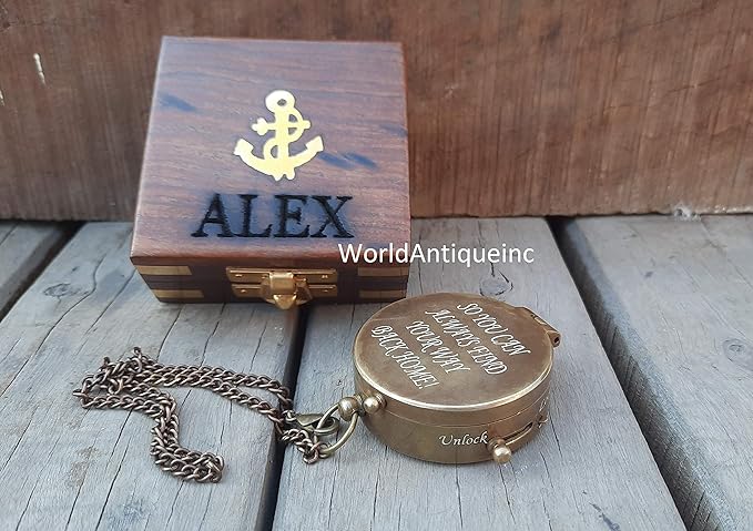 Engraved Compass, Gift for Husband,Anniversary,Wedding Gift for Him, Long Distance Boyfriend Gift, Fiance Gift I Miss You Long Distance Relationship Gift Boyfriend Gift