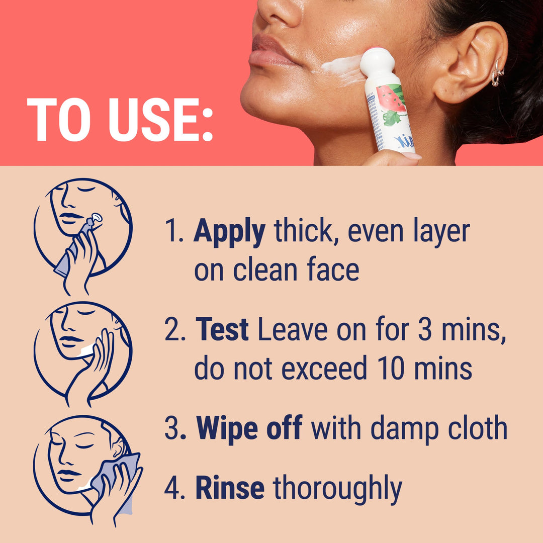 NAIR Prep & Smooth Face Exfoliating Depilatory Cream for Women - Effective Hair Removal for Smooth Skin with Hyaluronic Acid, 1.76 oz