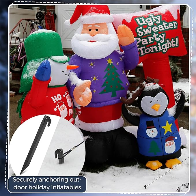 9 Inch Plastic Inflatable Stakes Yard Stakes Replacement Yard Inflatable Accessories for Inflatables Camping Tent Stakes Tent Pegs for Christmas Garden Home Decorations