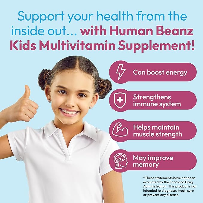 Multivitamin Jelly Bean Gummies with Zinc for Kids, Immune Support Dietary Supplements, Vegetarian, 120 Berry Blast Jelly Beans, Kosher