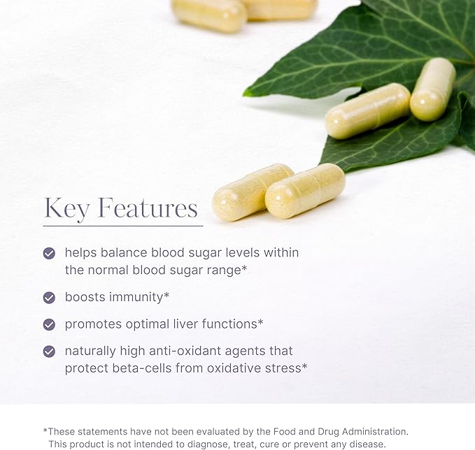 AKSHAR Ayurveda Gluco Support Supplement with Gymnema, Bitter Melon, Turmeric & More, Supports Healthy Levels(60 Capsules)