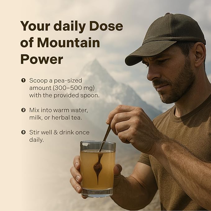 Organic Himalayan Shilajit Resin - 500mg Max Potency, Lab Tested Pure Shilajit for Men and Women, 85+ Trace Minerals Fulvic Acid, Immune Support, Energy & Cognitive Performance, 4 Month Supply, 60g