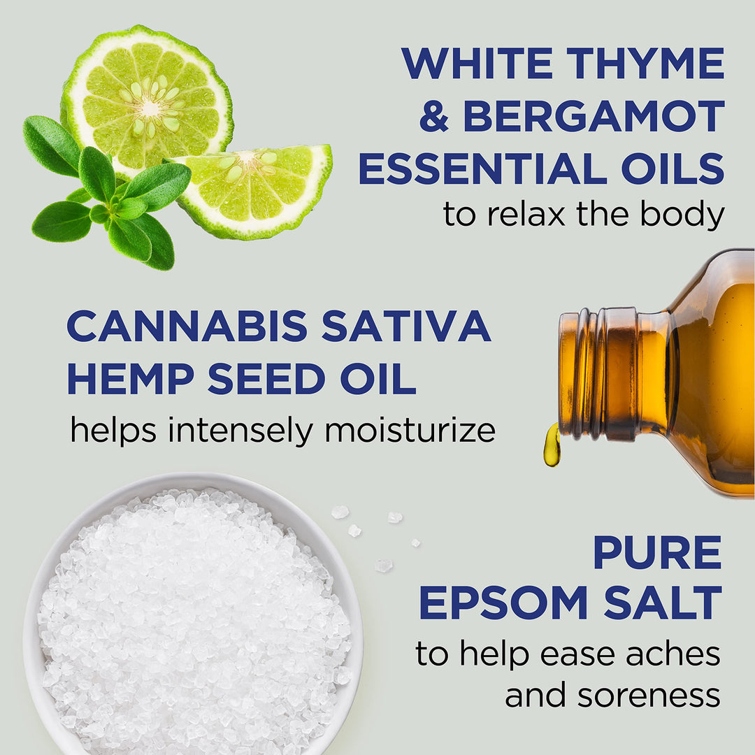 Dr Teal's Epsom Magnesium Salt Soak, Cannabis Sativa Hemp Seed Oil, 3 lbs
