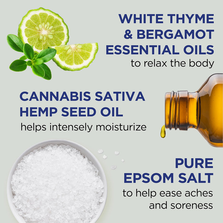 Dr Teal's Epsom Magnesium Salt Soak, Cannabis Sativa Hemp Seed Oil, 3 lbs