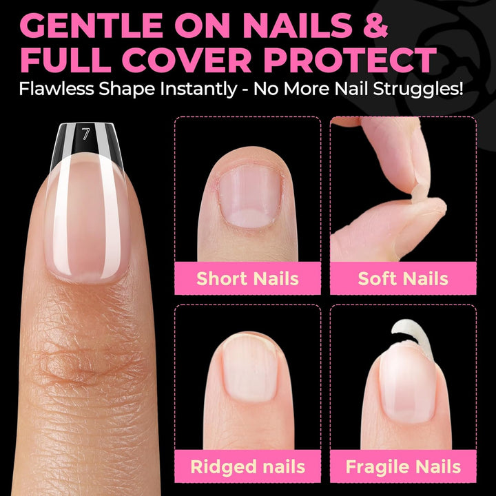 504Pcs Matte Soft Gel Toe Nail Tips | Full Cover for DIY Nail Extensions