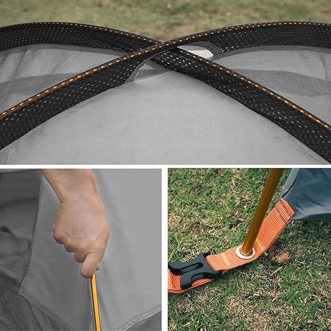 Azarxis Tent Poles Aluminum Tent Rod Replacement Camping Accessories, Multifunction Lightweight Tent Poles Repair Kit, 7001 Series Aircraft-Grade Aluminum - 2 Poles