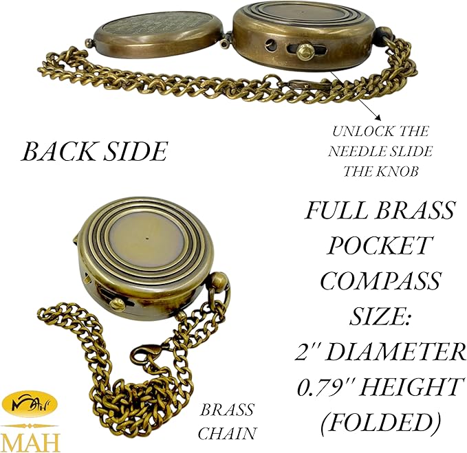 Bible Verse Brass Compass – “Be Strong and Courageous” (Joshua 1:9) | Christian Gift for Graduation, Baptism, Confirmation – Religious Keepsake for Boys, Girls, Teens, Men, Pastors & Church Events