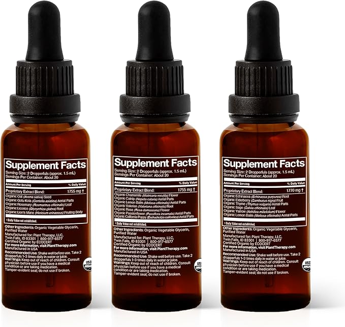 Plant Therapy Total Wellness Trio Set 30 mL Each of Immunity Boost, Brain Power & Sleep Better