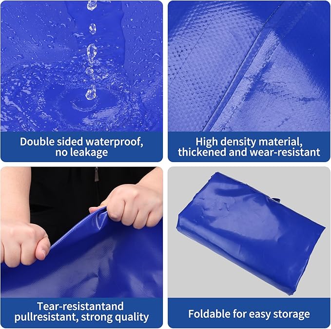 3000 L/800 Gal Water Bladder Tank, Foldable Portable Water Storage Container, Emergency Water Bag for RV, Truck Bed, Fire Prevention, Drought Resistance, Blue