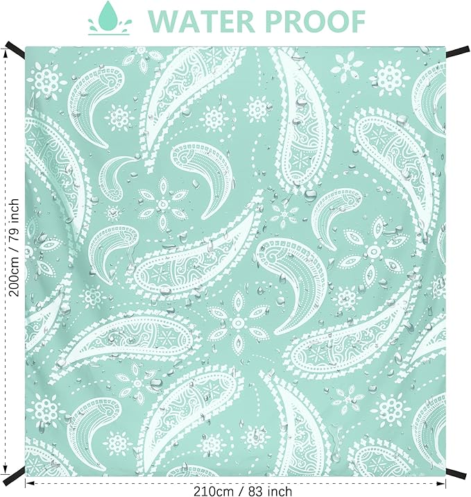 AISPARKY Beach Blanket Waterproof Sandproof, Oversized Large Beach Mat 79" X 83"/120"x108" for 1-8 Adults, Quick Drying&Compact&Lightweight, Picnic Mat Vacation Essentials for Beach Camping Travel