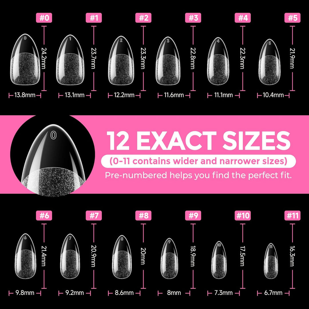 XXL Square Gel Nail Tips | 120 PCS Extra Long | No C Curve | DIY Home Use