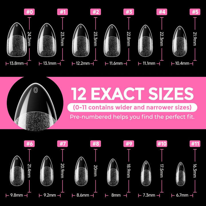 XXL Square Gel Nail Tips | 120 PCS Extra Long | No C Curve | DIY Home Use