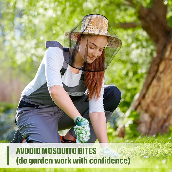 Sintege 18 Pcs Mosquito Head Net Black Mosquito Mesh Net Face Neck Fly Netting Hood Protecting Net Cover Wearable Mosquito Face Net for Bugs Insect Mosquito Net Hat for Outdoor Hiking Camping Walking