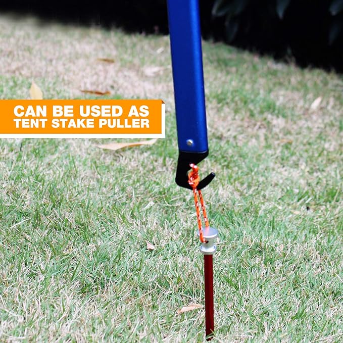 REDCAMP Aluminum Camping Hammer with Hook, 12" Portable Lightweight Multi-Functional Tent Stake Hammer for Outdoor,Black/Red/Orange/Blue