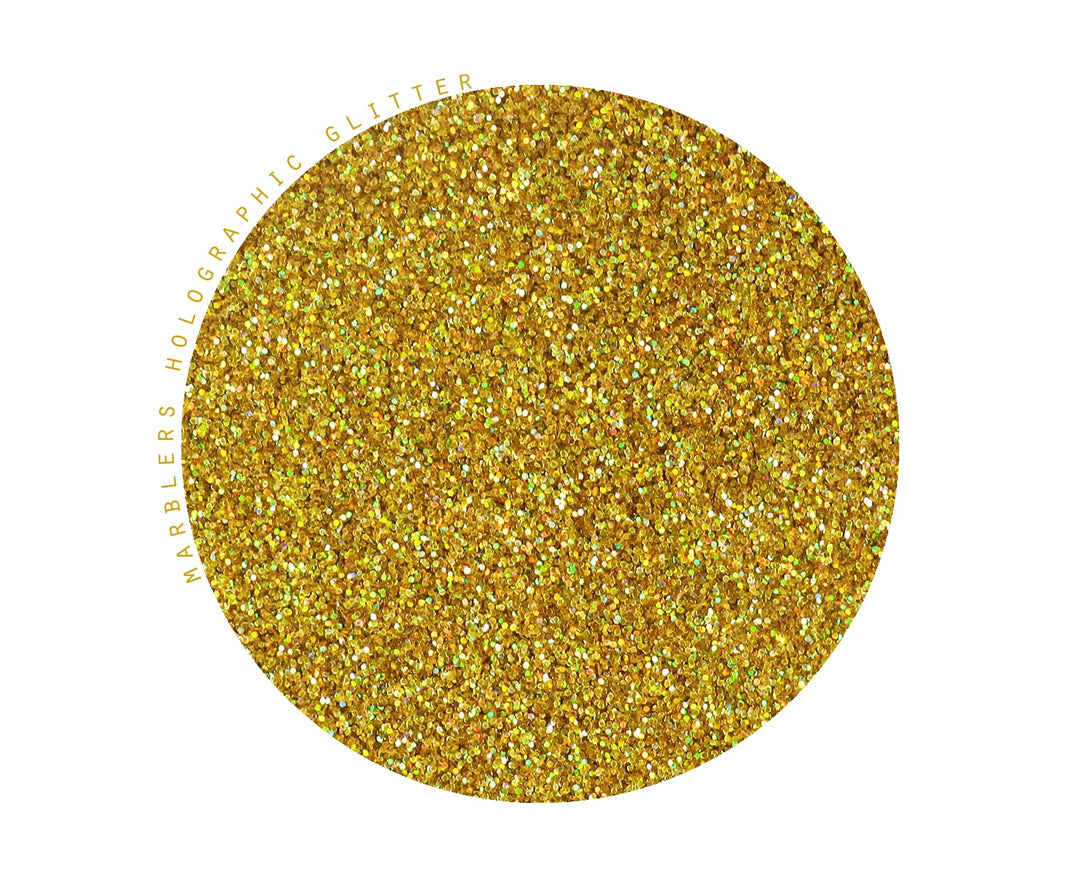 MARBLERS Holographic Face & Body Glitter [Holo 24K Gold] 0.18oz (5g) | Fine | Non-Toxic | Vegan | Cruelty-Free | Ethically Sourced | Festival Makeup | Eye, Hair, Nail, Eyeshadow | Cosmetic Grade