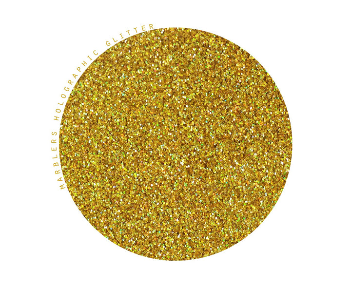 MARBLERS Holographic Face & Body Glitter [Holo 24K Gold] 0.18oz (5g) | Fine | Non-Toxic | Vegan | Cruelty-Free | Ethically Sourced | Festival Makeup | Eye, Hair, Nail, Eyeshadow | Cosmetic Grade