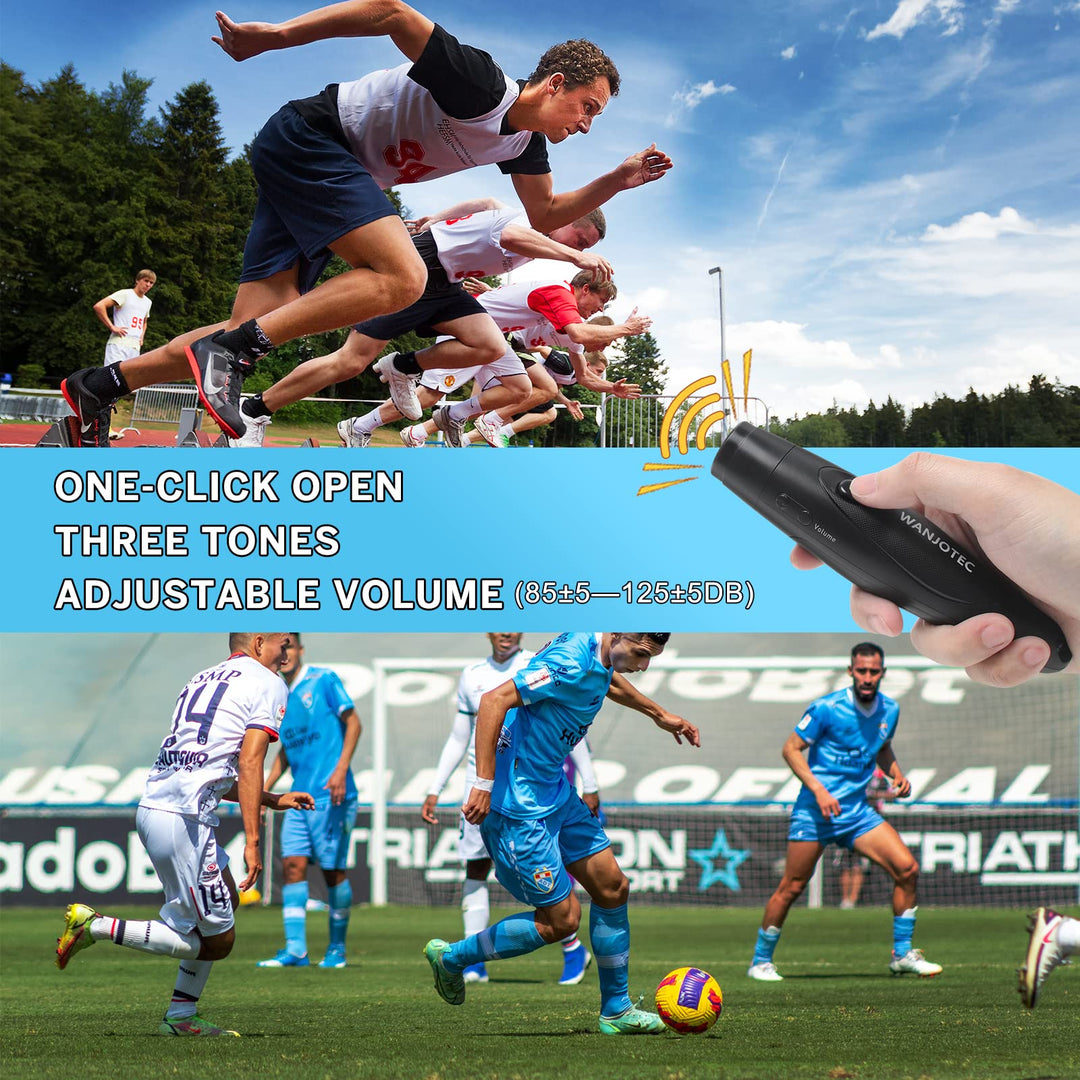 Electronic Whistle, 2 Pack Handheld Electronic Whistles, 3 Tone High Volume Whistle Emergency, Adjustable Volume Whistle with Lanyard for Teacher Coach Referee, Volleyball Soccer Sports -Red&Blue