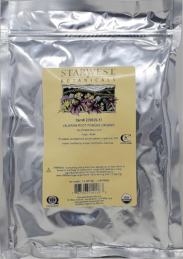 Starwest Botanicals Organic Valerian Root Powder, 1 Pound