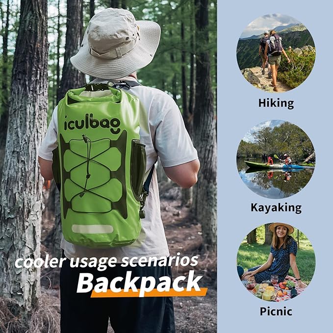 25cans Small Insulated Cooler Bag Backpack Waterproof Leak Proof Soft Sided Backpack Cooler Soft Bag for Camping Hiking Beach Travel Men Women 12 Hour Cooling
