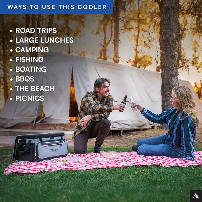 Arctic Zone Titan Deep Freeze Cooler - Zipperless Hardbody Cooler - Small & Large Capacity- Beach & Camping Cooler - Deep Freeze Insulation, HardBody Liner, and SmartShelf