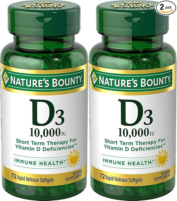 Nature's Bounty, Ultra Strength D3-10,000 IU, 72 Softgels (2pack)