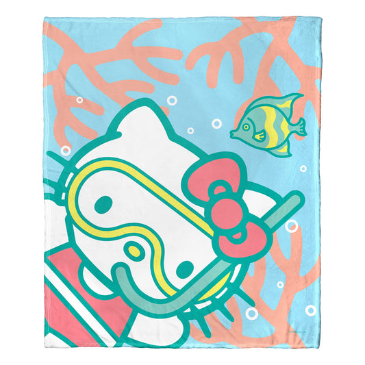 Northwest Hello Kitty Silk Touch Throw Blanket, 50" x 60", Deep Diving