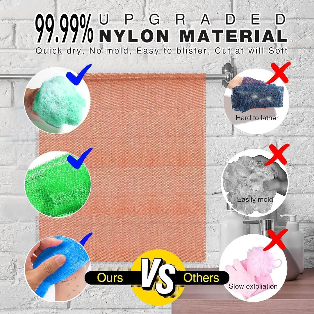 3-Piece African Exfoliating Shower Set | Bright Colors for Smooth Skin