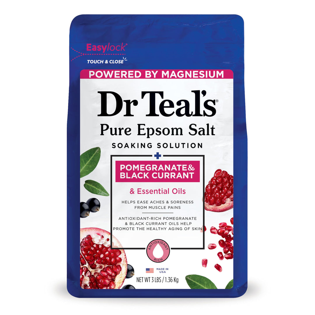 Dr Teal's Pure Epsom Salt, Pomegranate & Black Currant, 3 lbs