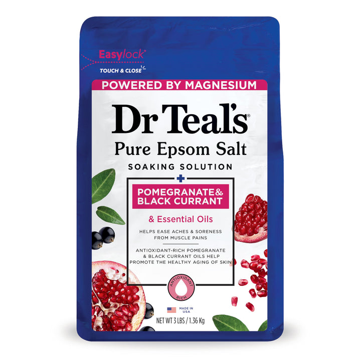 Dr Teal's Pure Epsom Salt, Pomegranate & Black Currant, 3 lbs