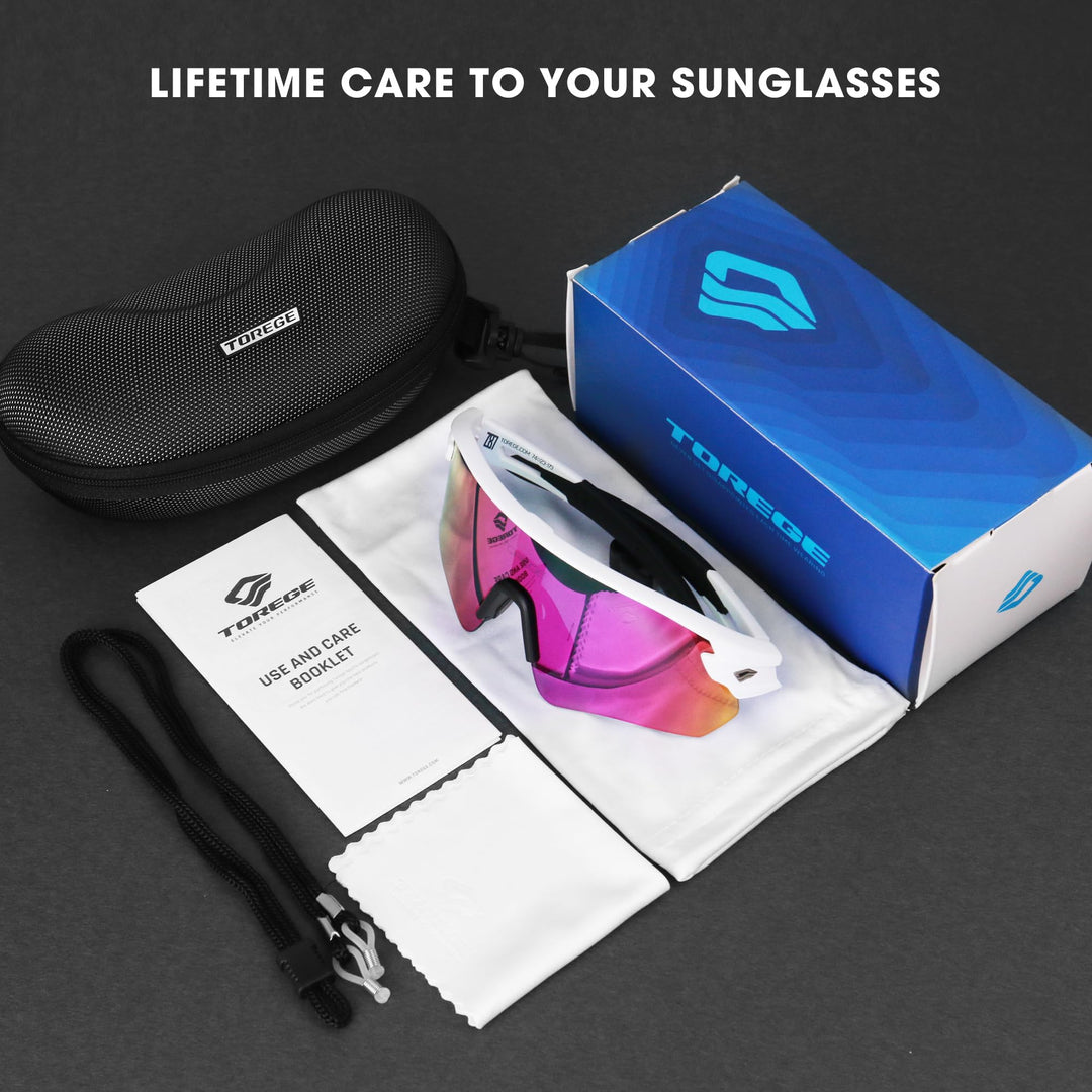 Sunglasses for Men Women Bike Cycling Fishing Running Driving Hiking Baseball Anti-fog Sports Z87 Sunglasses UV Protection 02EV (Matte white Black&Pink Purple REVO)