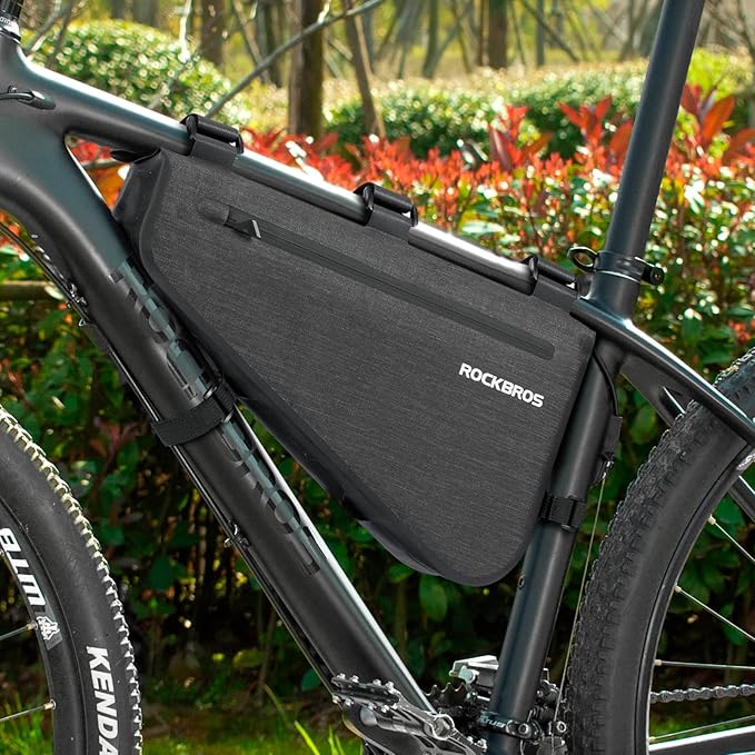 ROCKBROS 8L Bike Bicycle Frame Bag Waterproof Bikepacking Bike Bag Triangle Frame Bag Large Bike Storage Bag Under Frame 8L